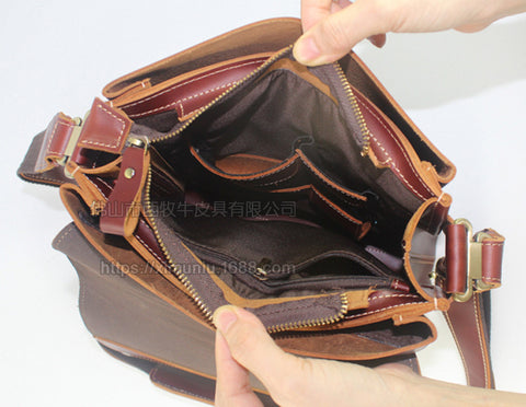 Imported First Layer Cowhide Men's High Quality Briefcase Shoulder Messenger Bag