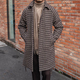 Houndstooth Men's Warm Mid-length Jacket