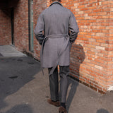 Men's Herringbone Wool Slim Fit Mid Length Coat