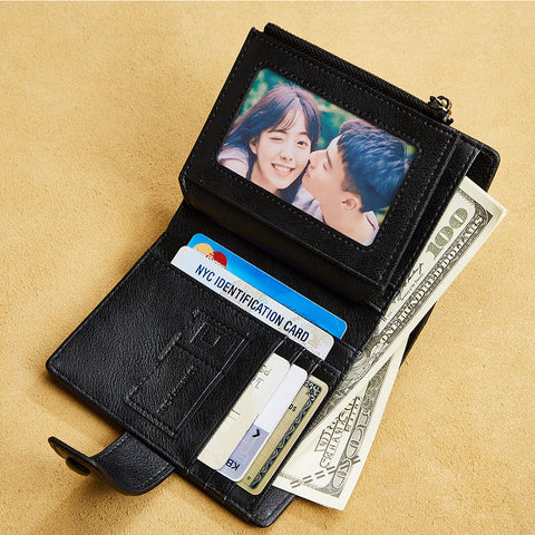 Men's Leather Wallet Three Fold Multi Card Space